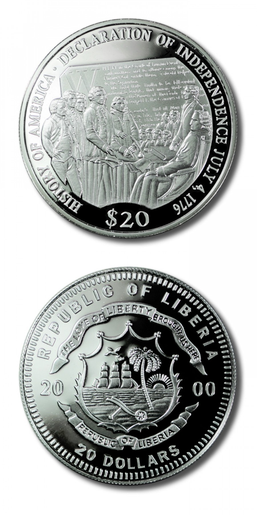 Declaration Of Independence Coin Republic Of Liberia